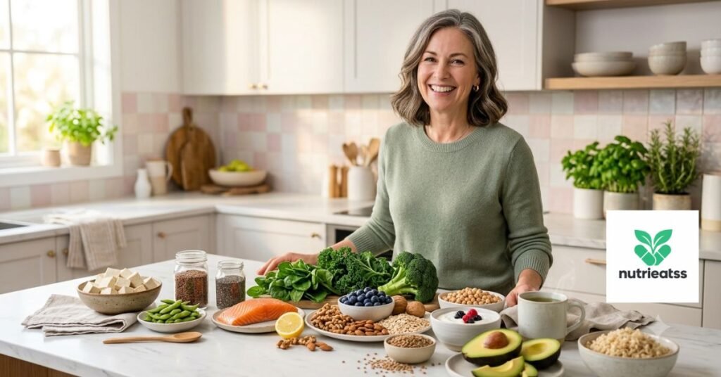 Healthy menopause diet featuring 20 foods that may help reduce hot flashes naturally.