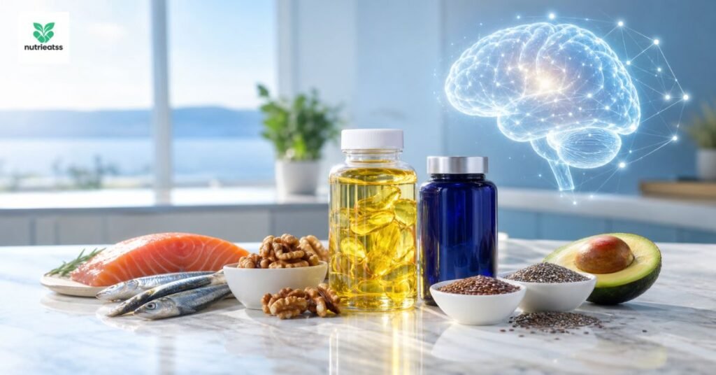 Best omega-3 supplements including fish oil and algae oil for brain health, memory, and cognitive support.