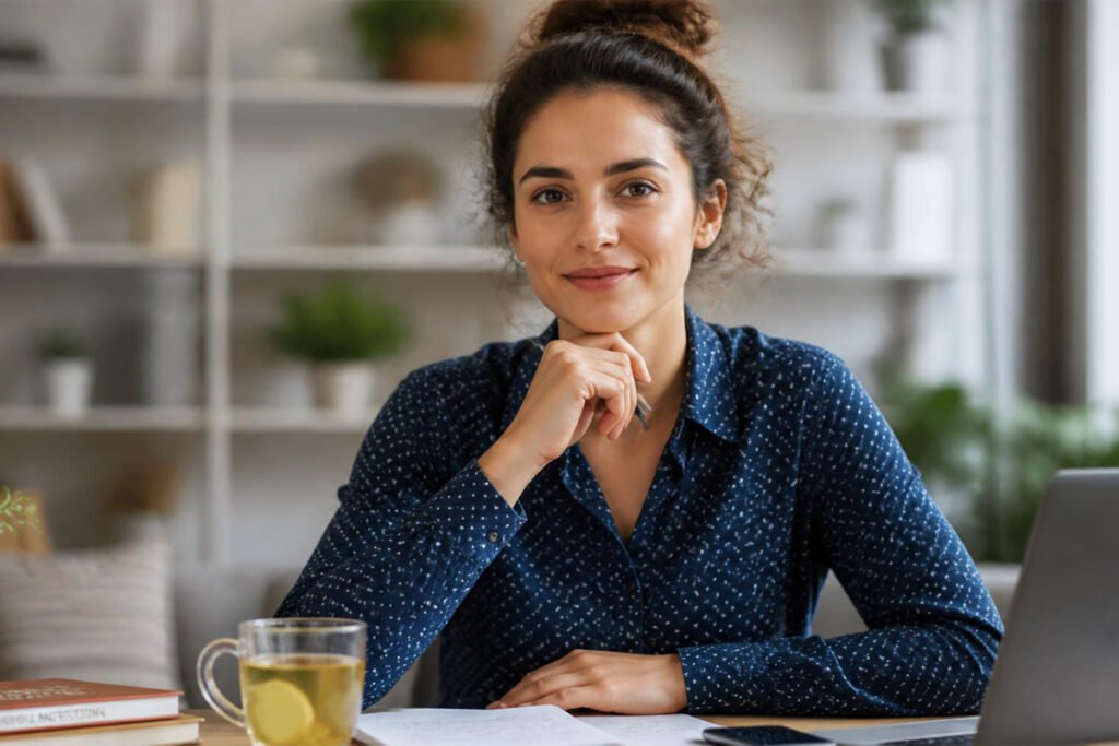 person with clear sharp mental focus after using brain fog foods